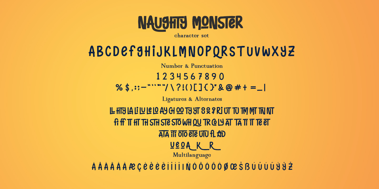 Пример шрифта Naughty Monster #3